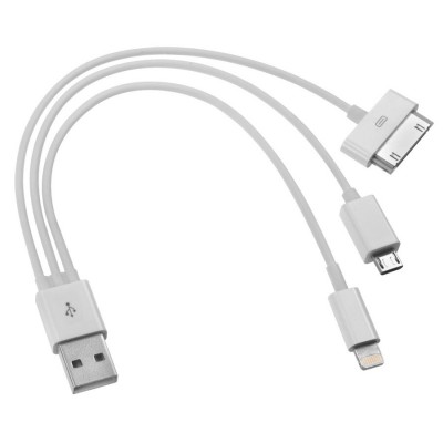 Cable USB a 3 en 1 Micro USB. Iphone 4, Iphone5