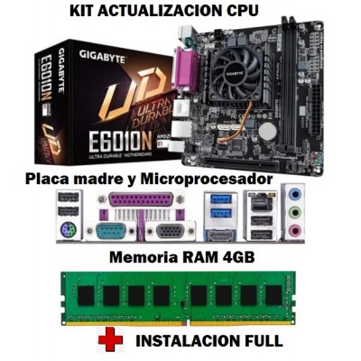 Kit Actualizacion Pc Amd Mother Micro 4Gb Memoria + Instalacion Full