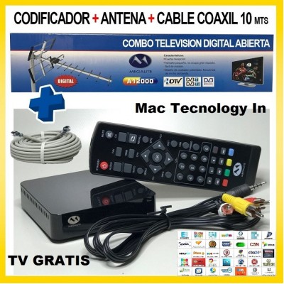 KIT TDA TV GRATIS DECODIFICADOR HD + ANTENS YAGI + CABLE